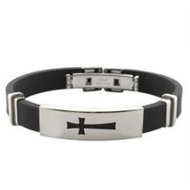 Bracelete Pulseira Cruz Vazada Silicone 18k Bracelete Pulseira Cruz Vazada Silicone 18k