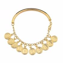 Bracelete Pulseira Dez Mandamentos Folheada Ouro 18k