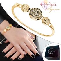 Bracelete Pulseira Feminino São Bento Banhado a Ouro Bracelete Pulseira Feminino São Bento Banhado a Ouro