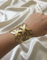 Bracelete Pulseira Larga Trançada Bijuteria Para Shows e Eventos