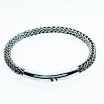 Bracelete Pulseira Masculina 6mm Bali Fecho Liso Prata 925