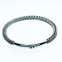 Bracelete Pulseira Masculina 6mm Bali Fecho Liso Prata 925 Bracelete Pulseira Masculina 6mm Bali Fecho Liso Prata 925