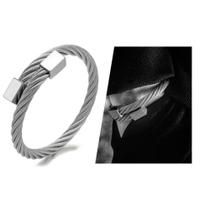 Bracelete Pulseira Masculina Cabo De Aço Inox Cubo Zeus Luxo Custom Biker Bracelete Pulseira Masculina Cabo De Aço Inox Cubo Zeus Luxo Custom Biker