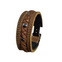 Bracelete Pulseira Masculina RMarqCollection Couro Fivela Ajustável RM502