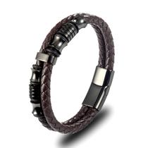 Bracelete Pulseira Masculino Couro Executivo Alpha Minimalista Bracelete Pulseira Masculino Couro Executivo Alpha Minimalista
