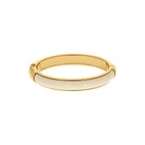 Bracelete Pulseira Ouro com Off White com Fecho de Mola - Atemporal e Sofisticada