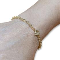 Bracelete Pulseira Portuguesa Em Ouro 18k Elo Português Feminina Com Fecho Boia