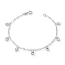 Bracelete Pulseira Prata Pingente Pedra Zircônias Delicada