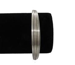 Bracelete/Pulseira Rígido Vários Aros Aberto Prata 925 20cm