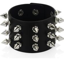 Bracelete Pulseira Spike Metal Punk Rock Emo Gótico Espinho Preto 22Cm x 5Cm Bracelete Pulseira Spike Metal Punk Rock Emo Gótico Espinho Preto 22Cm x 5Cm
