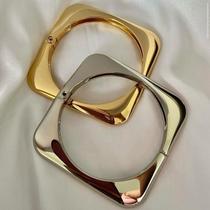 Bracelete Quadrado Largo Liso - Semijoia Banhada a Ouro 18K ou Ródio