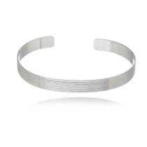 Bracelete regulável aro grosso banhado a ródio branco Bracelete regulável aro grosso banhado a ródio branco