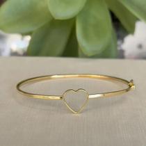 Bracelete Rígido com Coração Vazado Ref. 06.0315 Dourado Bracelete Rígido com Coração Vazado Ref. 06.0315 Dourado