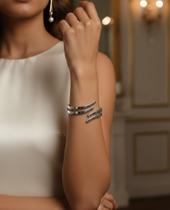Bracelete Risco Duplo Elegante Bijuteria Sofisticada Bracelete Risco Duplo Elegante Bijuteria Sofisticada