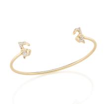 Bracelete Rommanel Folheado Ouro Asas de Borboleta Com Zirconias 551619