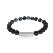 Bracelete Rosso Aço Shambala 9Mm Vulcanica E Snowflake