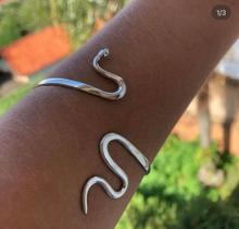 Bracelete serpente, em prata 925, com regulagem