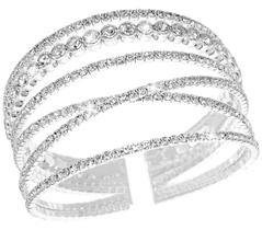 Bracelete Suyi de Prata com Strass Multicamadas Bracelete Suyi de Prata com Strass Multicamadas