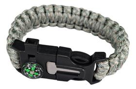 Bracelete Tático Paracord Pederneira Apito Bussola Bracelete Tático Paracord Pederneira Apito Bussola