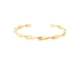 BRACELETE TORCIDO ABERTO BANHADO A OURO - Acessório Elegante e Sofisticado BRACELETE TORCIDO ABERTO BANHADO A OURO - Acessório Elegante e Sofisticado