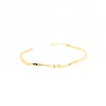 Bracelete Torcido Dourado Ajustável Banhado a Ouro 18 K Bracelete Torcido Dourado Ajustável Banhado a Ouro 18 K