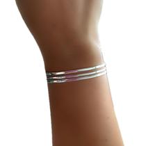 Bracelete Três Aros Lisos Banhado a Prata