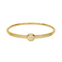 Bracelete Trevo Redondo com Zircônias - Banhado em Ouro 18k Bracelete Trevo Redondo com Zircônias - Banhado em Ouro 18k