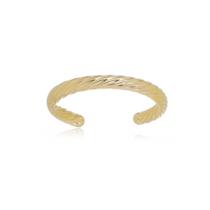 Bracelete Tubo Torcido 8mm Banhado a Ouro Liso e Sofisticado