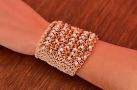 Bracelete turco de trico e fio de seda