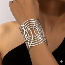 Bracelete Vintage Geométrico Aberto Feminino Bijuteria Moderna - Deusa Modas