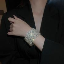 Bracelete Zircônia Prata Noiva Festa Casamento Largo Brilhante Pulseira Feminina Strass Elástica Multi Tiras Cristal Bracelete Zircônia Prata Noiva Festa Casamento Largo Brilhante Pulseira Feminina Strass Elástica Multi Tiras Cristal