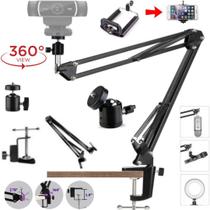 Braço Articulado De Mesa Suporte Flexível Para Webcam Celular Iluminação 1/4