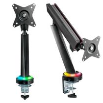 Braço Articulado Gamer Para Monitor De 17 A 32 Polegadas Com Entrada Usb Pistão À Gás Base Com Led Rgb Volume Suporta Até 8Kg Pcyes