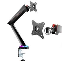 Braço Articulado Gamer Pcyes Para Monitor De 17 A 32 Polegadas Pistão À Gás Base Com Led Rgb Com Entrada Usb Volume Suporta Até 8Kg