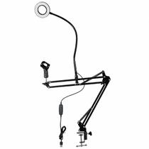 Braço Articulado,haste,suporte Flexível P/microfone c/iluminador LED ring light Braço Articulado,haste,suporte Flexível P/microfone c/iluminador LED ring light