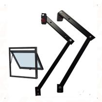 Braço Articulado Maximar Alumínio 50cm/500mm Janela Basculante Linha Suprema Preto Par