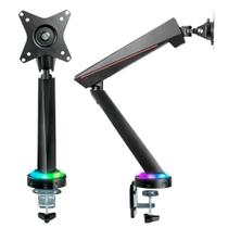 Braço Articulado Para Monitor Gamer De 17 A 32 Polegadas Com Entrada Usb Mecanismo Do Pistão À Gás Base Com Led Rgb Volume - Pcyes