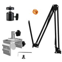 Braço Articulado Suporte de Mesa Para Microfone Gravação Podcast