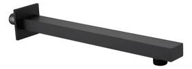 Braço Cano Quadrado Chuveiro Crivo Ducha Metal Preto Fosco 9063AP