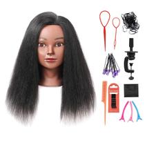 Braço de cabeça de manequim com cabelo 100% real, 14 polegadas, preto Braço de cabeça de manequim com cabelo 100% real, 14 polegadas, preto