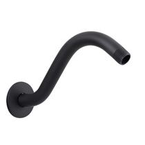 Braço de chuveiro em S de 20 cm preto fosco SUPPLYGIANT Braço de chuveiro em S de 20 cm preto fosco SUPPLYGIANT