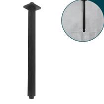 Braço De Chuveiro Preto Teto Inox 40cm Ducha Vertical Haste Tubo Suporte Quadrado de Teto para Ducha a Gas Banheiro Luxo Black Fosco Aço Inox 201