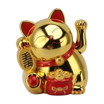 Braço ondulante Lucky Cat Fortune Cat Electric 14 cm de plástico dourado