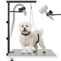 Braço para cuidar de cães com suporte de secador de cabelo ajustável 94 cm Braço para cuidar de cães com suporte de secador de cabelo ajustável 94 cm