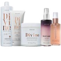 Brae Divine Shampoo 1L Mascara 500g Leave in 200g Revival Shine Oil 60ml e Beauty Sleep 100ml