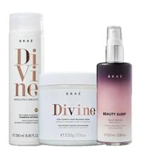 Brae Divine Shampoo 250ml Máscara 500g e Beauty Sleep 100ml