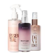 BRAÉ Essential Fluido 260ml Serum Divine 60ml e Beauty Sleep 100ml BRAÉ Essential Fluido 260ml Serum Divine 60ml e Beauty Sleep 100ml