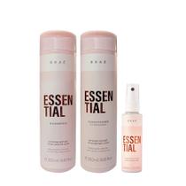 Braé Essential Shampoo 250ml + Condicionador 250ml + Fluído Reparador 60ml Braé Essential Shampoo 250ml + Condicionador 250ml + Fluído Reparador 60ml