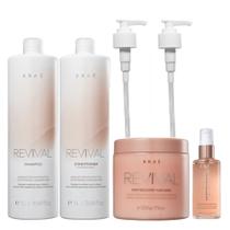 BRAÉ Revival Kit Shampoo 1 Litro + Condicionador 1 litro + Máscara 500ml + Óleo 60ml + Válvulas