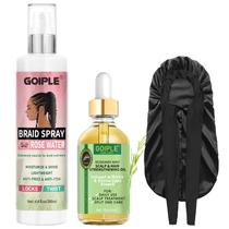 Braid Spray Rose Mint para dreads Dreadlocks Spray Braids Locks Spray trançado de água de rosas para cabelos opacos, brilhantes e leves Spray Loc para tranças, óleo de alecrim para crescimento capilar, chapéu de cabelo